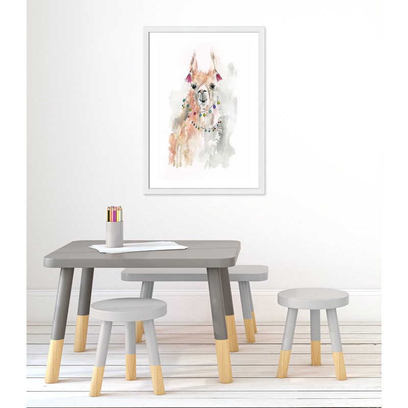 Adhésif décoratif «Llama Drama I», H 34,5 po x l 24,5 po x P 0,63 po, Cadre blanc