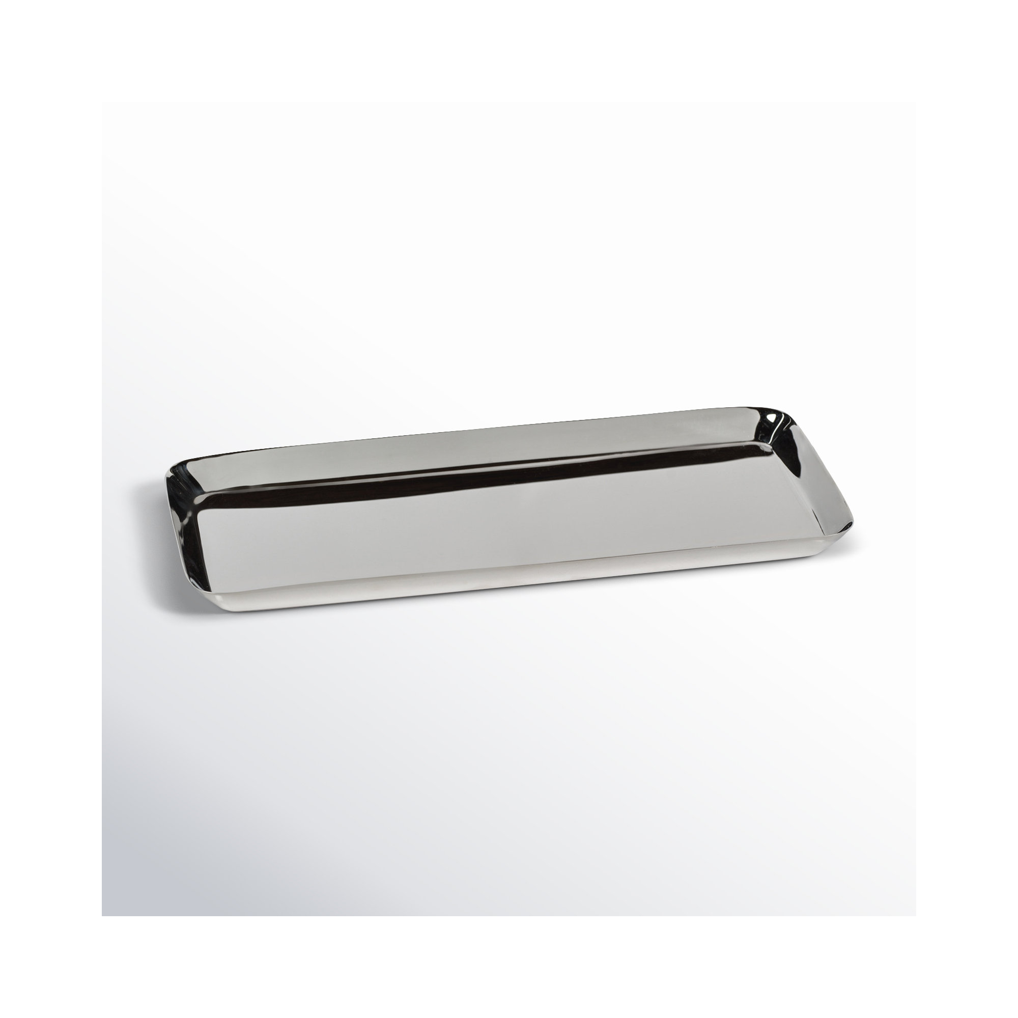 Rectangle Steel Tray, 0.5" H x 4.75" W x 10.25" D, Silver