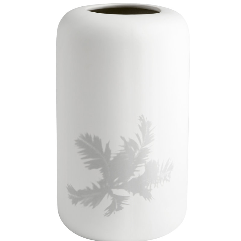 Simplistic White Ceramic 9.75'' Modern Table Vase