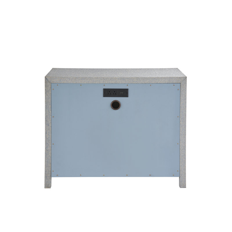 Gray Coastal 3-Drawer Chest with Acrylic Pulls