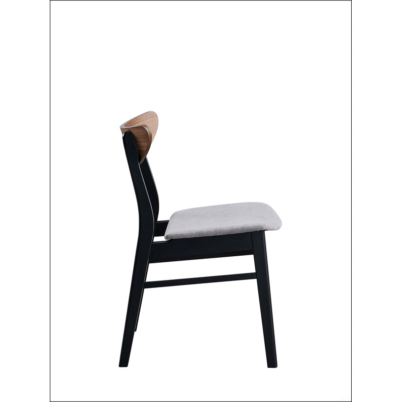 Chaise d'appoint en noyer et finition noire