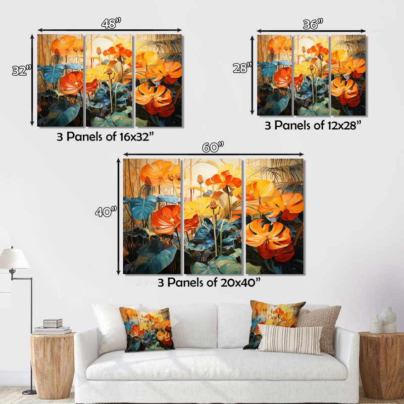 Coastal Plants & Flowers Wall Decor on Metal