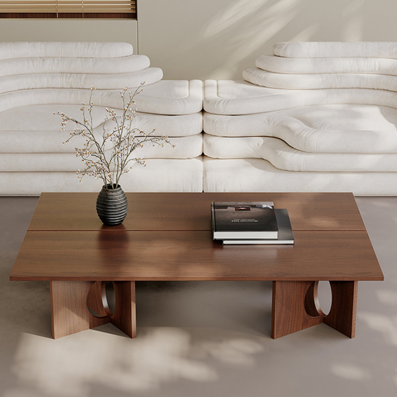 Table basse en bois massif de style moderne, H 11,80 po x L 47,2 po x l 27,5 po, Brun