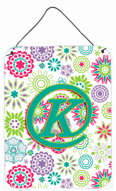 « letter floral initial » par denny knight, impression sur plaque, K
