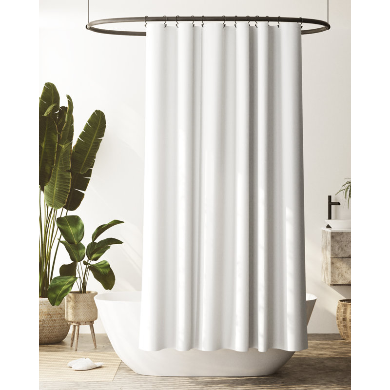 Doublure de rideau de douche en coton recyclé Jarmon, H 72 po x l 70 po, Blanc