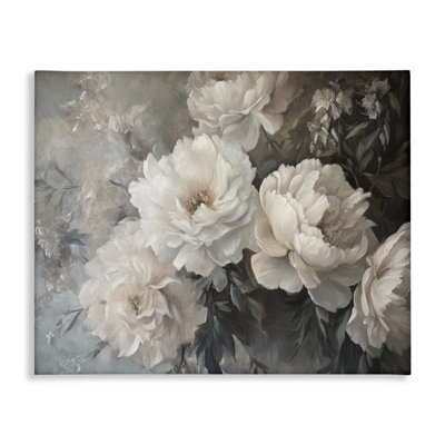  White Florals Vintage Canvas Wall Art by Petal Prints Design