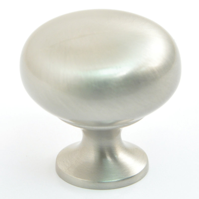 Poignée champignon de diamètre 1 1/2 po, Nickel satiné
