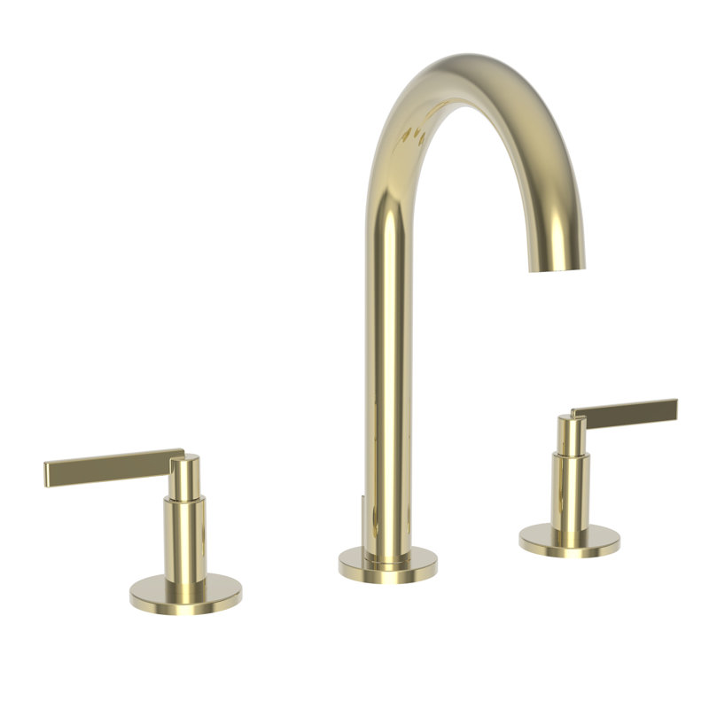 Tolmin Widespread Bathroom Faucet with Drain Assembly, French Gold (PVD), Lever Handle