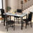 Elegant 5-Piece Faux Marble Dining Table Set-438343054