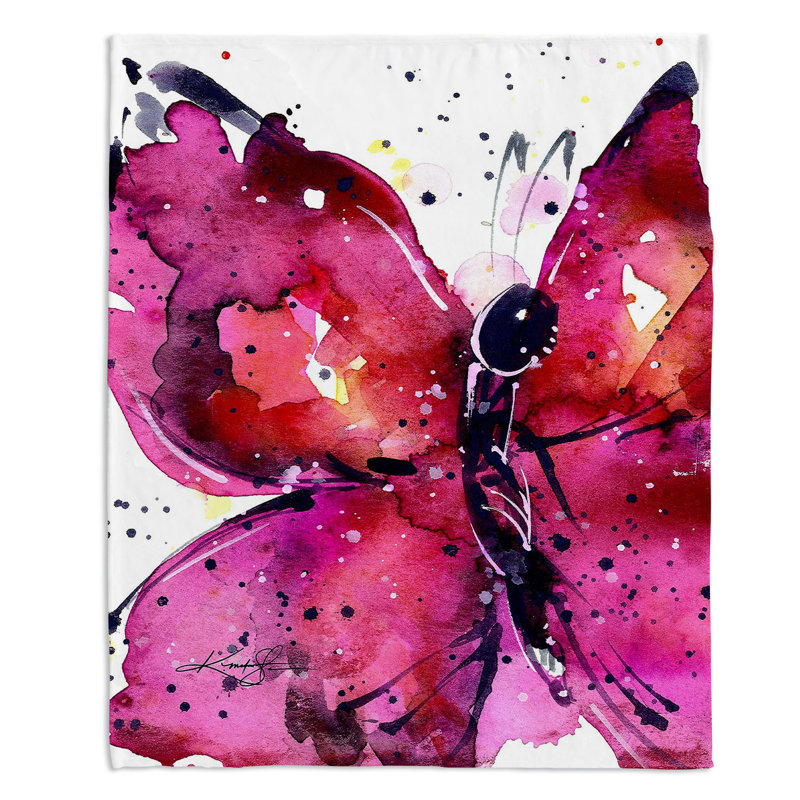 Couverture sherpa doux de papillon plaisir, l 51 po x L 60 po