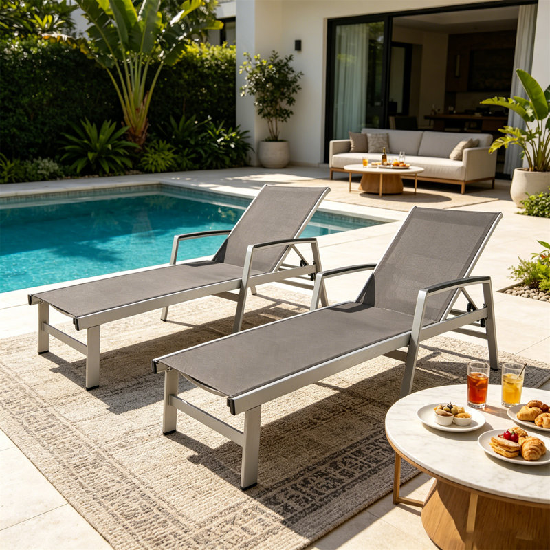 Oaxton chaise longue (ensemble de 2), Gris