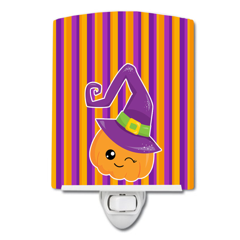 Halloween Pumpkin Witch Ceramic Night Light