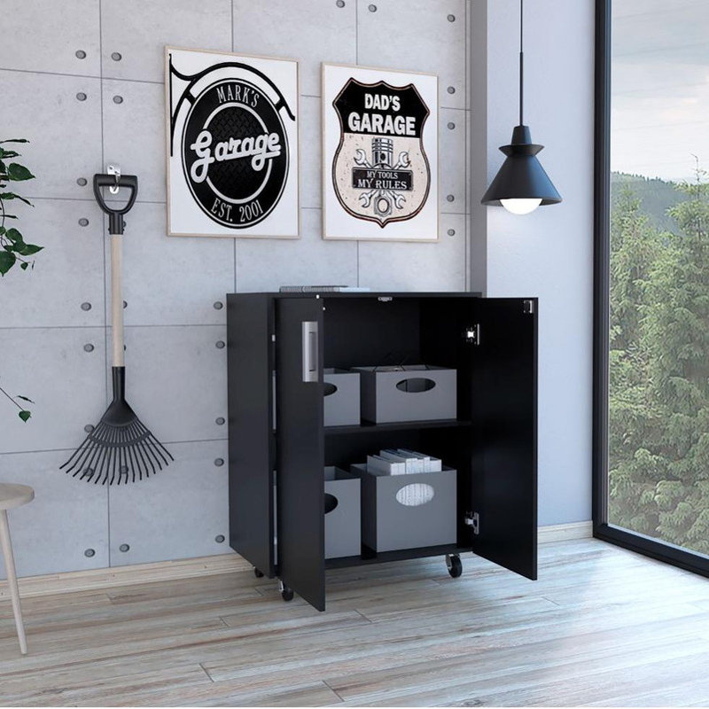 Wengue Rectangle Storage Cabinet - Modern Base Unit for Living Room & Office Organization