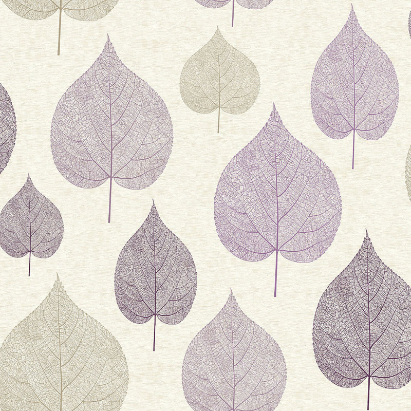 Rouleau de papier peint l 33 pi x l 20,5 po leaf Percy, Prune
