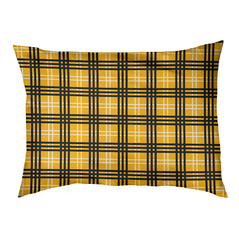 Coussin d’extérieur de luxe Chicago football, Très grand (l 50 po x 40 po x p 6 po), Doré / blanc / noir
