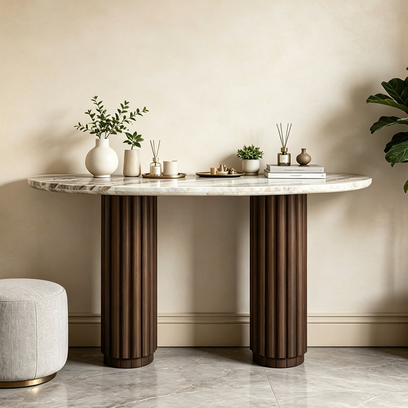Console d'entrée Mid-Century, 29.9" H x 63" W x 15.7" D