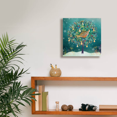  «Golden Partridge» par Elle Media Group, art mural sur toile, 12 po x 12 po