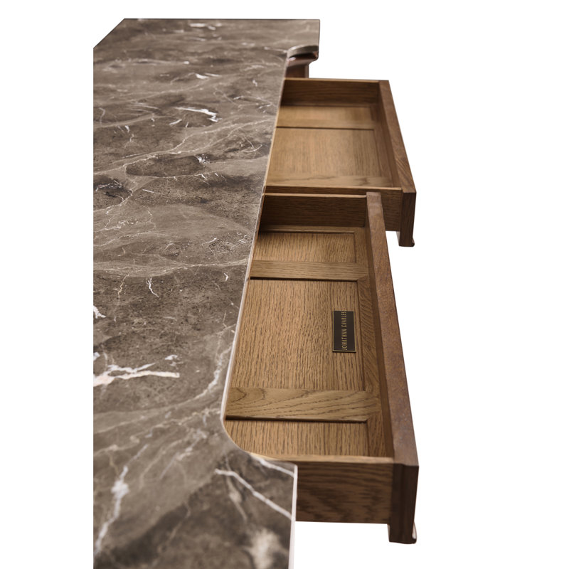 JC Traditional 72'' W Marble Console Table