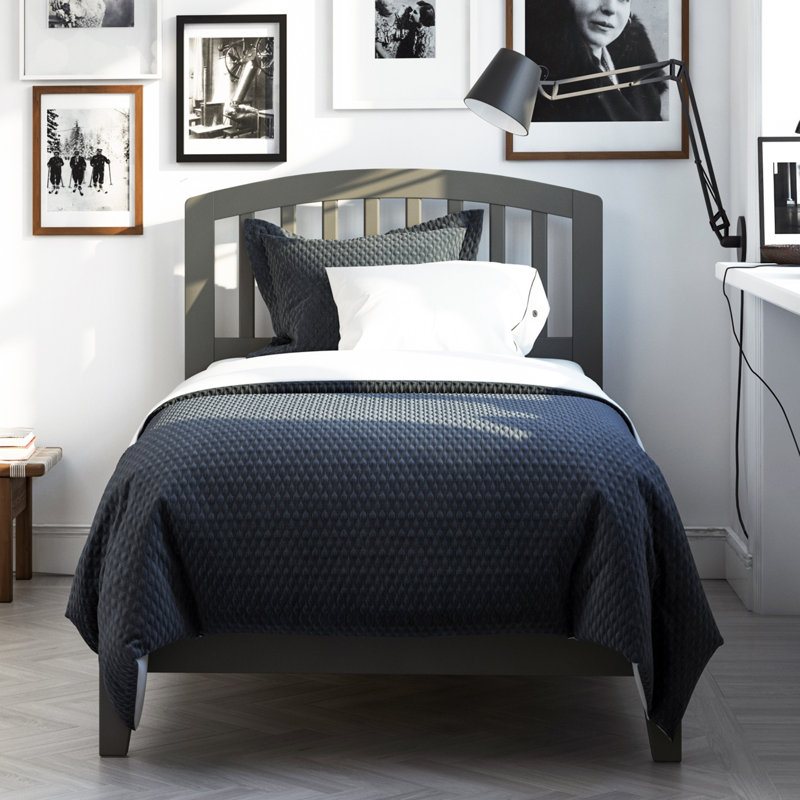  Lit de base en bois massif Richmond, Simple, Gris