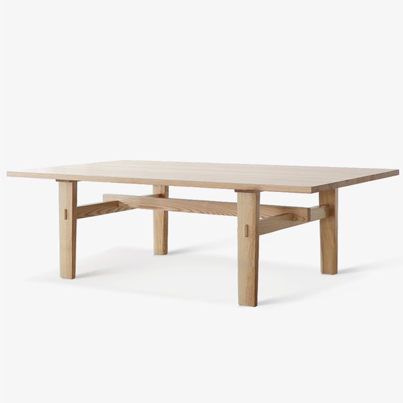 Table de salle à manger moderne et simple en bois massif, H 29,5 po x L 94,4 po x l 35,4 po