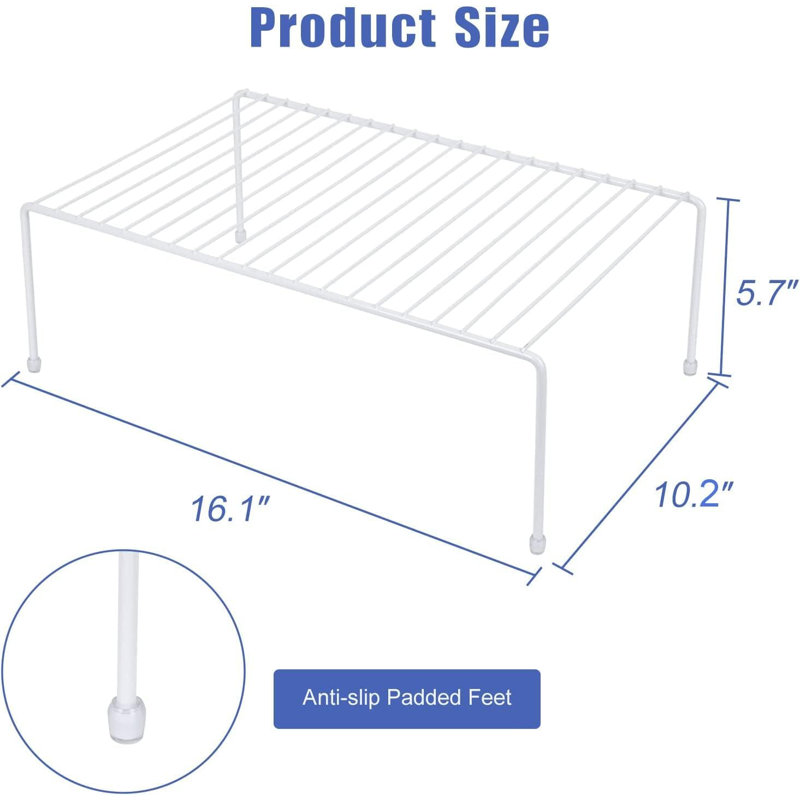 Ensemble de 6 tablettes de rangement pour armoire (16,1 po x 10,2 po) - blanc