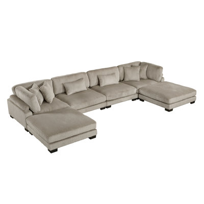 Canapé modulaire en U avec repose-pieds 6 pièces Olsen