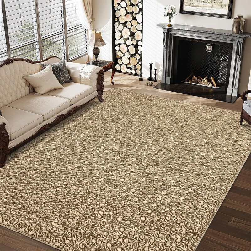 Machine Washable Realistic Braided Area Rug, Stain Resistant, Non-Shedding, Soft Thin Indoor Non-Slip Carpet 