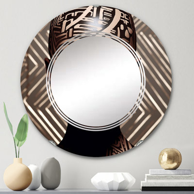 Portrait d'une beauté africaine exquise - miroir mural moderne rond