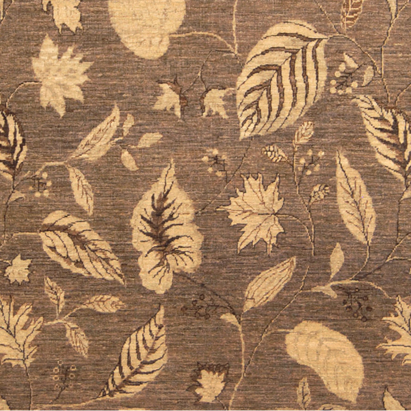 Tapis gris/beige 8 pi x 10 pi en laine noué la à la main one-of-kind Lawnton