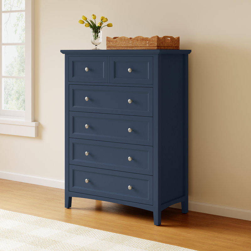 Renee 40'' W 5 - Drawer Dresser, Blue