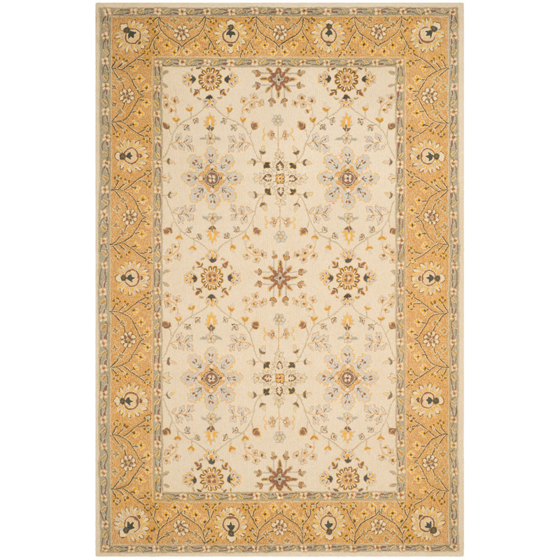Tapis oriental ivoire / beige Amitola, Rectangle de 6 pi x 9 pi