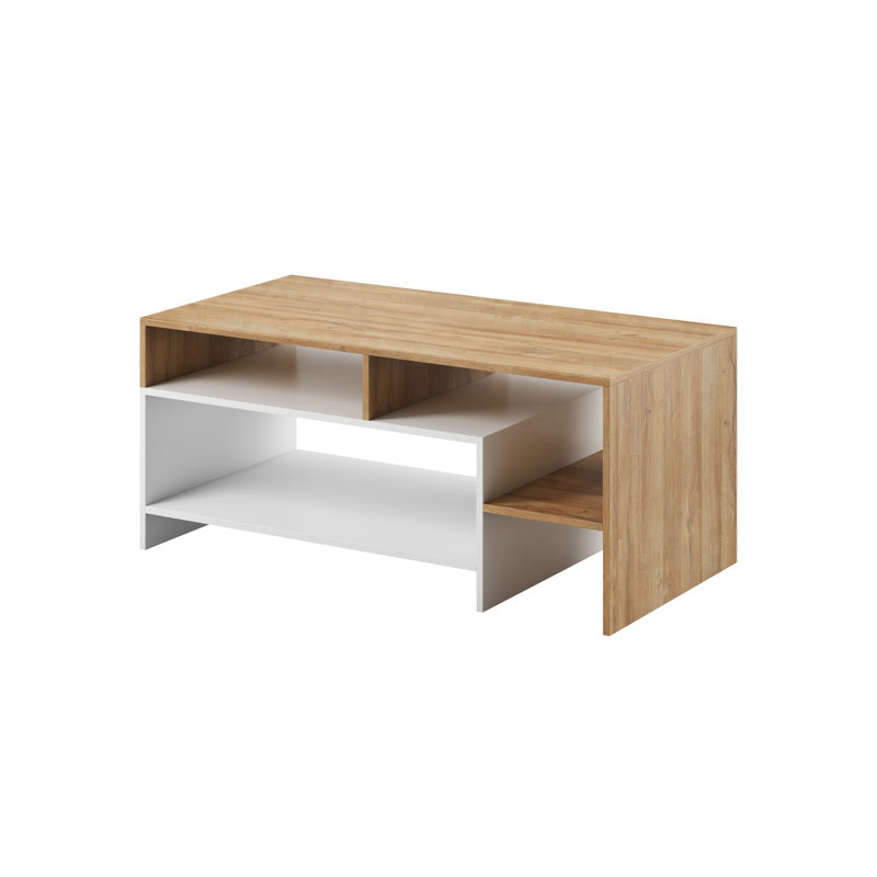 Joscar Sled Coffee Table with Storage, Oak Grandson/White