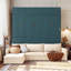 Grand lit escamotable mural avec canapé et tablettes, panneau vert, canapé beige-397200001