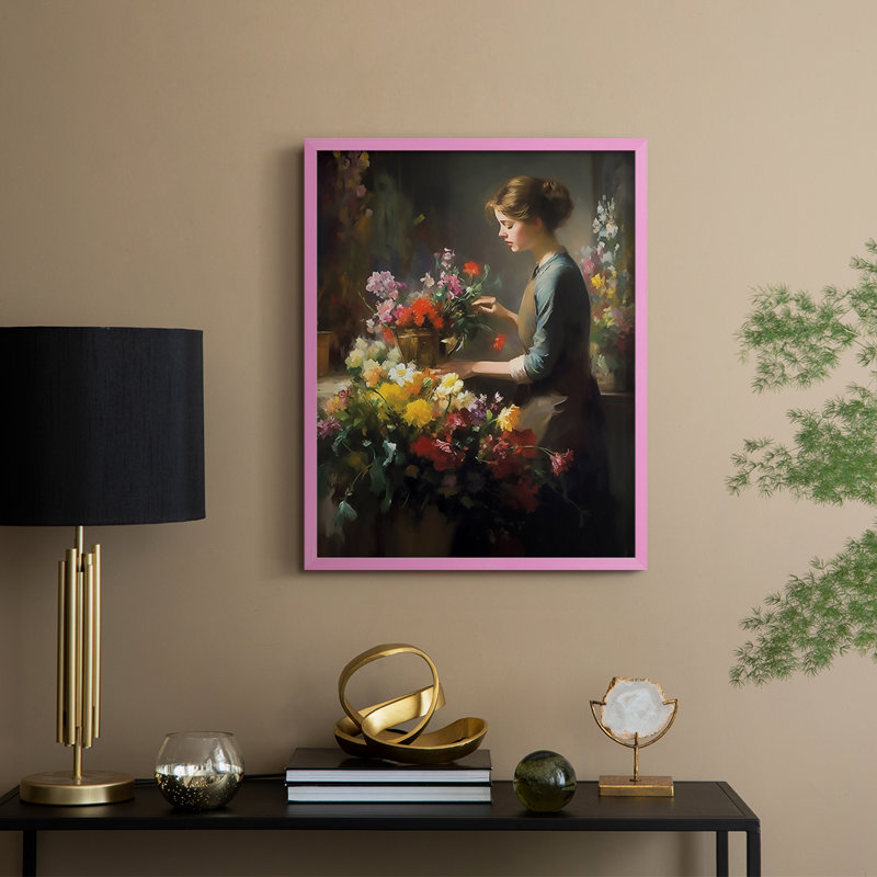 Reproduction encadrée WOMEN Series CD XXVI - bois massif, Rose, H 11 po x l 9 po