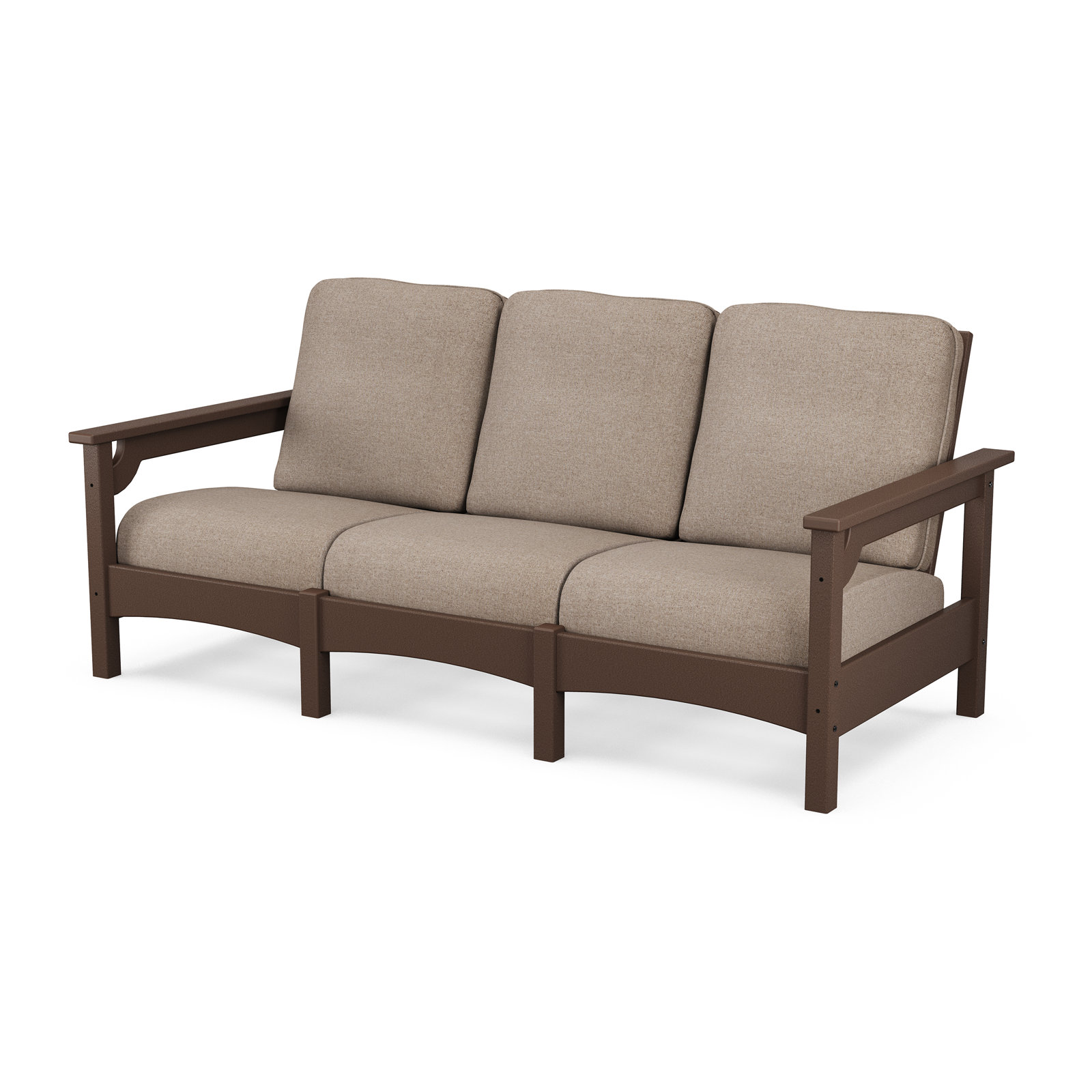 Club Sofa, Mahogany Frame/Spiced Burlap Cushion