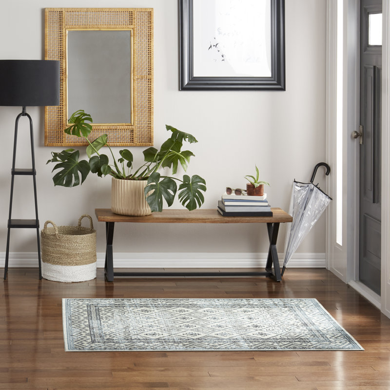 Tapis gris Jahnvi, Rectangle 6 pi 6 po x 9 pi 2 po