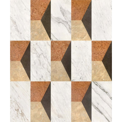Carrelage en marbre naturel poli 12 po x 24 po Waterjet pour plancher et mur, 1 boîte par motif, 2 pièces