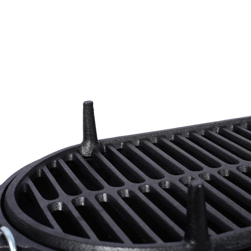 Barbecue extérieur en fonte ovale - Gris anthracite polyvalent pour la maison, le camping et les rassemblements