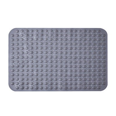  Shower Mat Non-Slip Bath Mat for Tub and Shower Stall, Machine Washable Bathtub Mat with Drain Holes, Suction Cups for Stand Up Showers, Bathroom Essentials (Dark Gray)