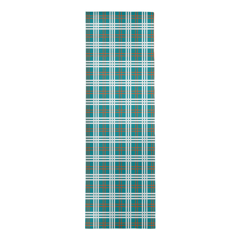 Tapis à carreaux bleu, Tapis de couloir 2 pi 6 po x 8 pi