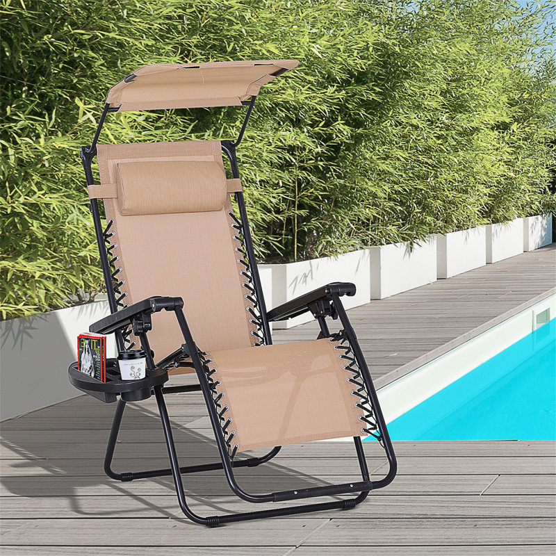 Aymelia 90cm Long Reclining Zero Gravity, Biege
