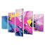 «Pink Blue Paint Splash Pop Art», art mural abstrait 5 pièces-590231017