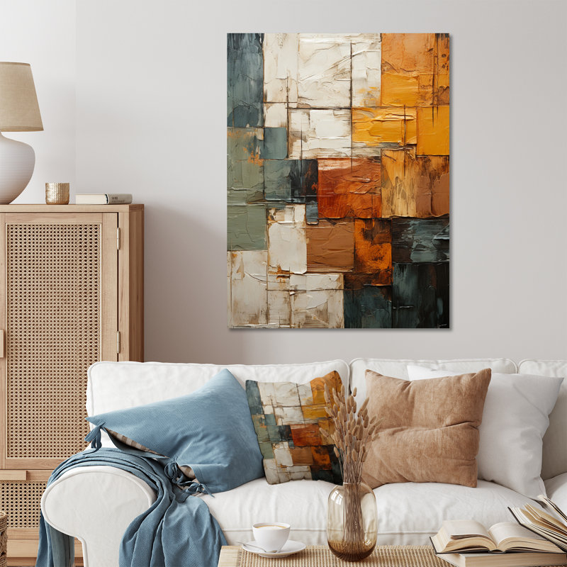 Décoration murale en métal Hardedge Art Earthy Euphony I - Hard Edge, H 40 po x l 30 po
