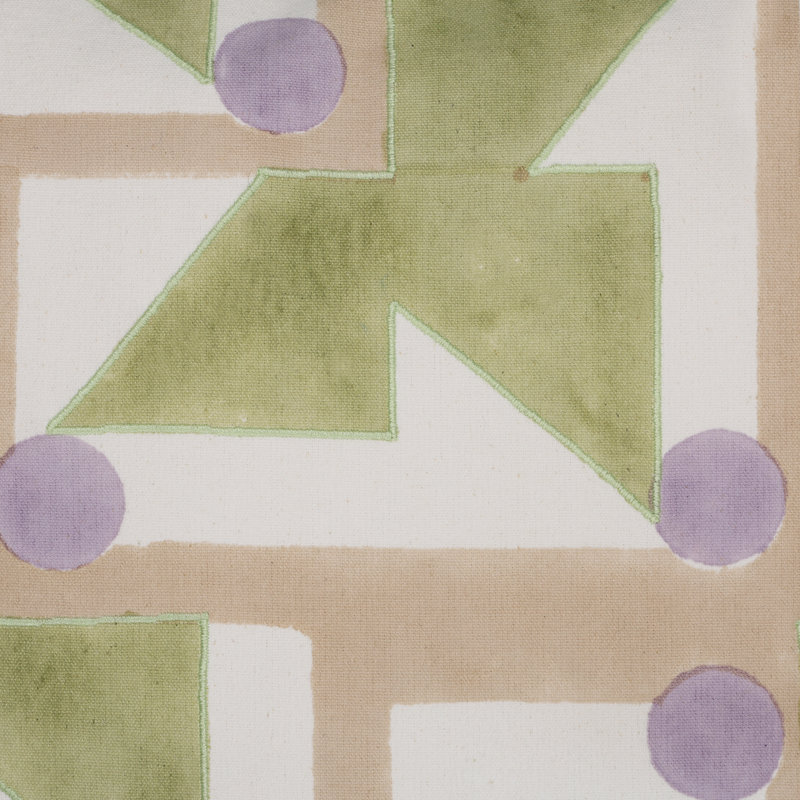 Circles and Triangles Pillow Cover 20x20 Inch, Green;Purple