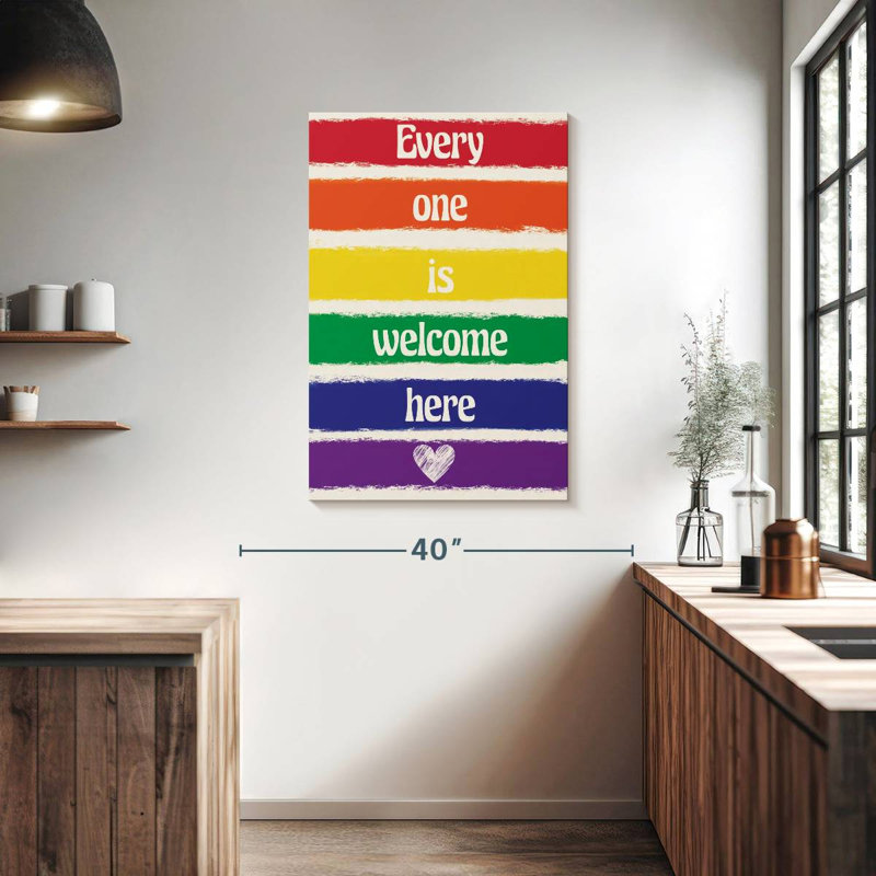 Tergel Welcome Pride Colors, H 39 po x l 26 po