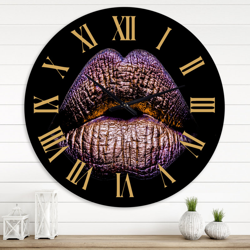 Horloge murale moderne, Moyenne, Purple/Brown