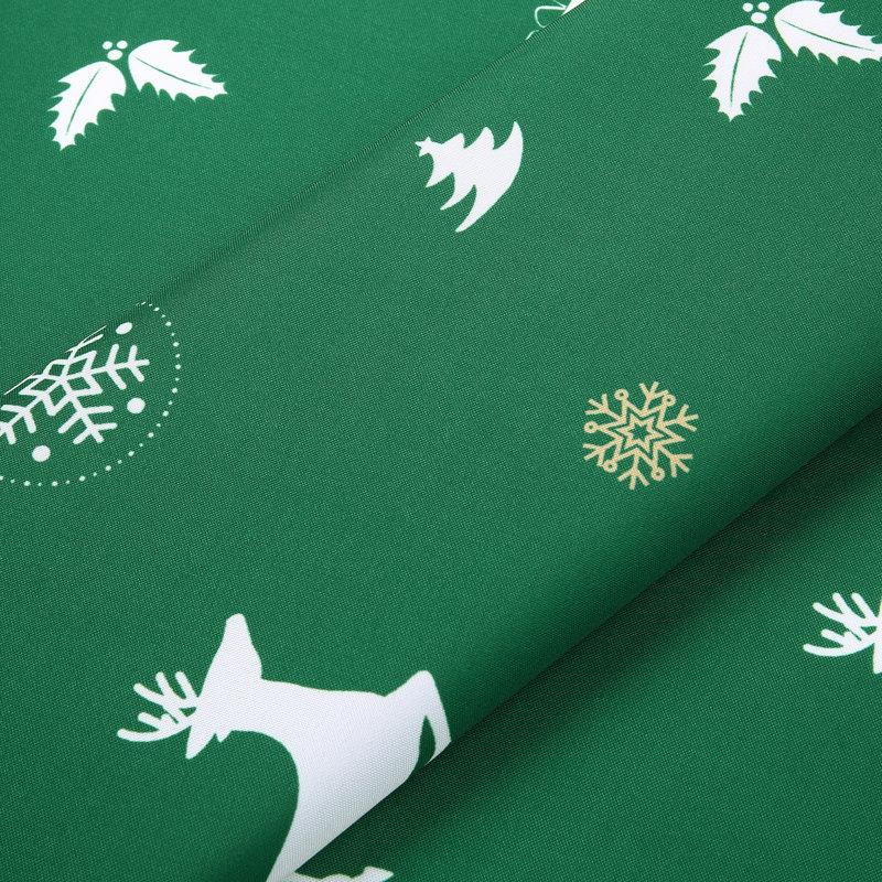 Nappe imperméable et facile à nettoyer avec arbre de Noël et flocon de neige, Vert