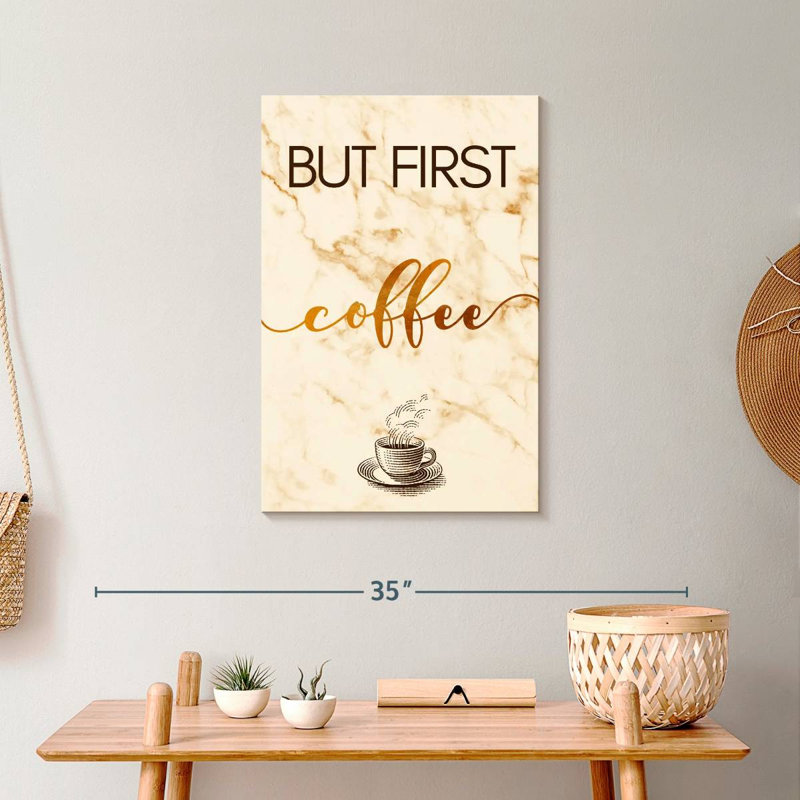 «Coffee Cup First» sur toile, H 24 po x l 16 po x P 1,25 po