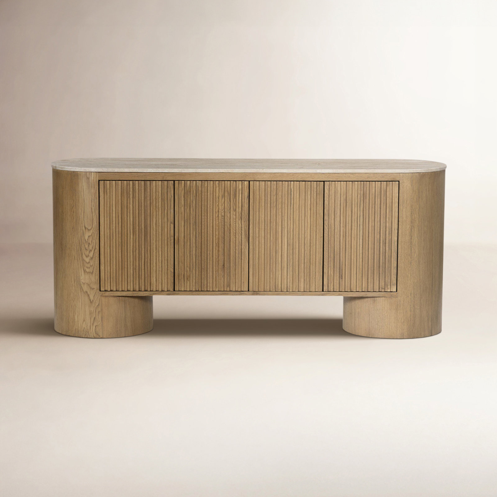 Jiona 66'' Media Console, Natural Light Oak