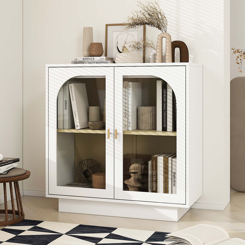 Armoire de rangement avec porte en acrylique, tablette réglable, moderne
